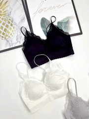 Áo bratop LA PERLA viền ren dây đan lưng 3 màu
