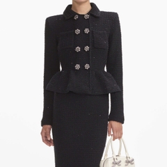 ĐẦM MIDI PEPLUM KẾT CẤU ĐEN