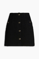Áo khoác Wallace Short Bouclé/Chân váy len pha Boucle màu đen