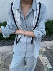 Set linen TTOO VOUISE Hàn Quốc 3 màu kèm khăn lụa