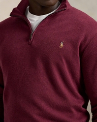 Áo len Polo cổ trụ kéo khoá 5 màu 81% cotton