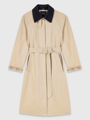 Áo khoác trench coat cổ và tay áo tương phản