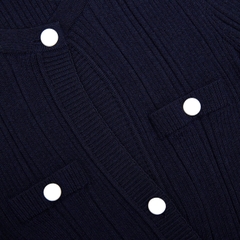 Áo len dệt kim màu xanh navy