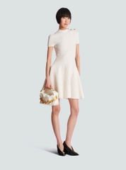 Flared crocodile-knit dress