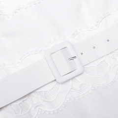 Váy Self-Portrait trắng ren 3D đuôi cá kèm belt