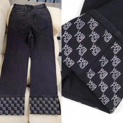 Quần denim AlexanderWang gập gấu chữ dáng xuông