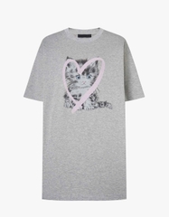 ÁO THUN IN HÌNH MÈO BẰNG VẢI COTTON
