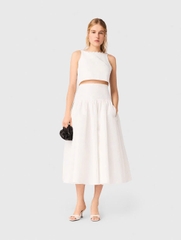 Áo croptop bằng vải taffeta cổ đính đá (Set 2pcs tách)