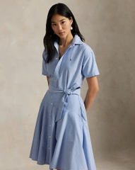 Đầm sơ mi tay ngắn bằng vải cotton Oxford