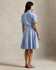 Đầm sơ mi tay ngắn bằng vải cotton Oxford