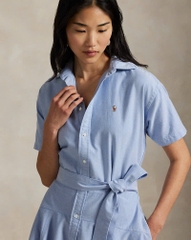 Đầm sơ mi tay ngắn bằng vải cotton Oxford