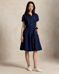 Đầm sơ mi tay ngắn bằng vải cotton Oxford