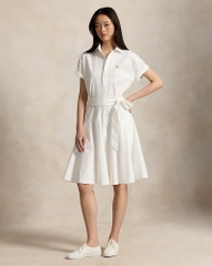 Đầm sơ mi tay ngắn bằng vải cotton Oxford