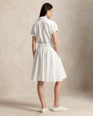 Đầm sơ mi tay ngắn bằng vải cotton Oxford