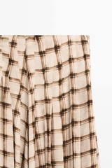CHÂN VÁY MIDI KẺ Ô DÁNG CHẢY TOTAL LOOK