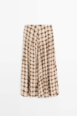 CHÂN VÁY MIDI KẺ Ô DÁNG CHẢY TOTAL LOOK