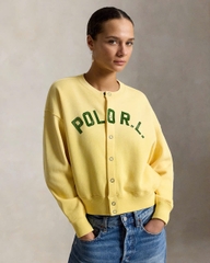 Áo khoác cardigan Polo RL cài nút bằng vải nỉ có logo