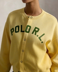 Áo khoác cardigan Polo RL cài nút bằng vải nỉ có logo