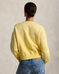 Áo khoác cardigan Polo RL cài nút bằng vải nỉ có logo
