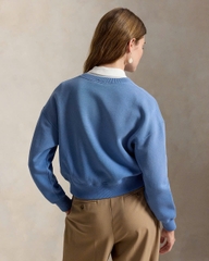 Áo khoác cardigan Polo RL cài nút bằng vải nỉ có logo