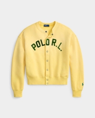 Áo khoác cardigan Polo RL cài nút bằng vải nỉ có logo
