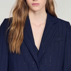 ÁO KHOÁC VEST SANDRO KẺ SỌC ĐÍNH SEQUIN