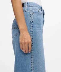 Quần denim KARL LAGERFELD suông  đinh tán dọc