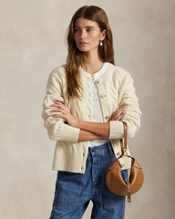 Áo khoác cardigan Polo RL len wool đan kiểu cáp