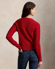 Áo khoác cardigan Polo RL len wool đan kiểu cáp