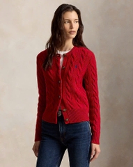 Áo khoác cardigan Polo RL len wool đan kiểu cáp