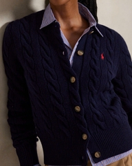 Áo khoác cardigan Polo RL len wool đan kiểu cáp