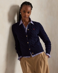 Áo khoác cardigan Polo RL len wool đan kiểu cáp