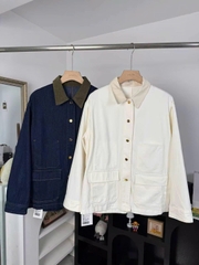 Jacket COS cổ nhung tăm 3 túi trước dáng loose 2 màu