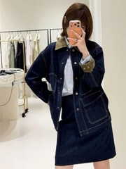 Jacket COS cổ nhung tăm 3 túi trước dáng loose 2 màu