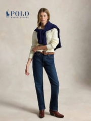 Áo khoác cardigan POLO RL dệt kiểu cáp vặn thừng, chất liệu cotton, cổ polo