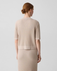 Áo khoác cardigan THEORY dệt kiểu waffle bằng chất liệu cotton hữu cơ pha