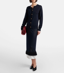 CDG 100% wool viền trắng khuy vàng