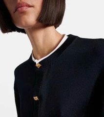 CDG 100% wool viền trắng khuy vàng