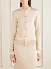 CDG 100% wool viền trắng khuy vàng