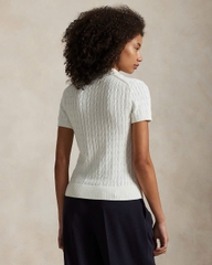 Áo khoác Polo RL tay ngắn bằng vải cotton dệt kim