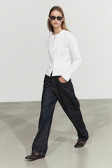 Áo sơ mi MASSIMO DUTTI poplin phối chi tiết cổ áo