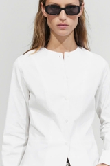 Áo sơ mi MASSIMO DUTTI poplin phối chi tiết cổ áo