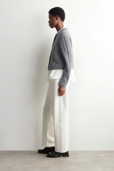 ÁO KHOÁC CARDIGAN COS LEN MERINO DỆT KIM KIỂU DÂY CÁP