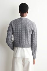 ÁO KHOÁC CARDIGAN COS LEN MERINO DỆT KIM KIỂU DÂY CÁP
