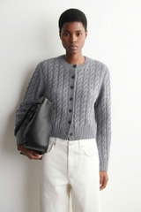ÁO KHOÁC CARDIGAN COS LEN MERINO DỆT KIM KIỂU DÂY CÁP