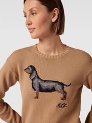 Áo len dệt POLO RL kim kiểu Intarsia, chất liệu cotton pha