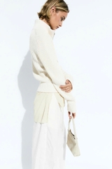 Áo khoác cardigan MASSIMO DUTTI dệt kiểu Purl từ 100% cotton