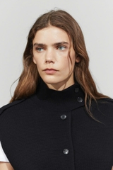 Áo gile MASSIMO DUTTI dệt kim cổ cao 100% cotton