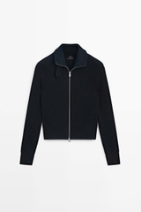 Áo khoác cardigan MASSIMO DUTTI dệt kiểu Purl từ 100% cotton