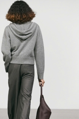 ÁO KHOÁC LEN MASSIMO DUTTI CÓ MŨ TRÙM ĐẦU, CHẤT LIỆU PHA LEN